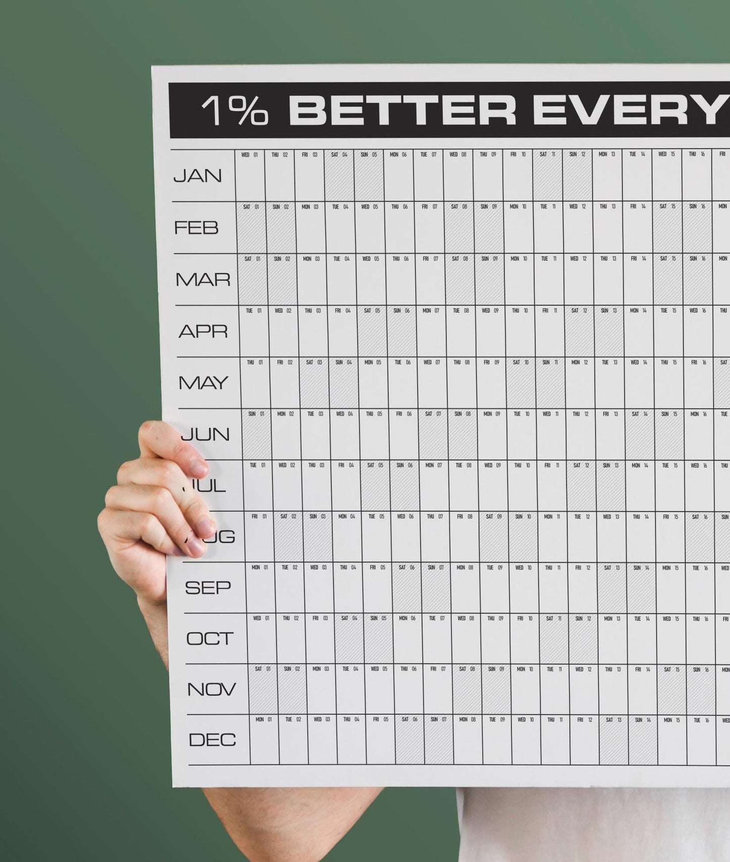 1 Percent Better Every Day | 2025 Block Year Planner | 2025 Wall Calendar | Monthly Planner | 2025 Year Planner | Horizontal A1 | Office