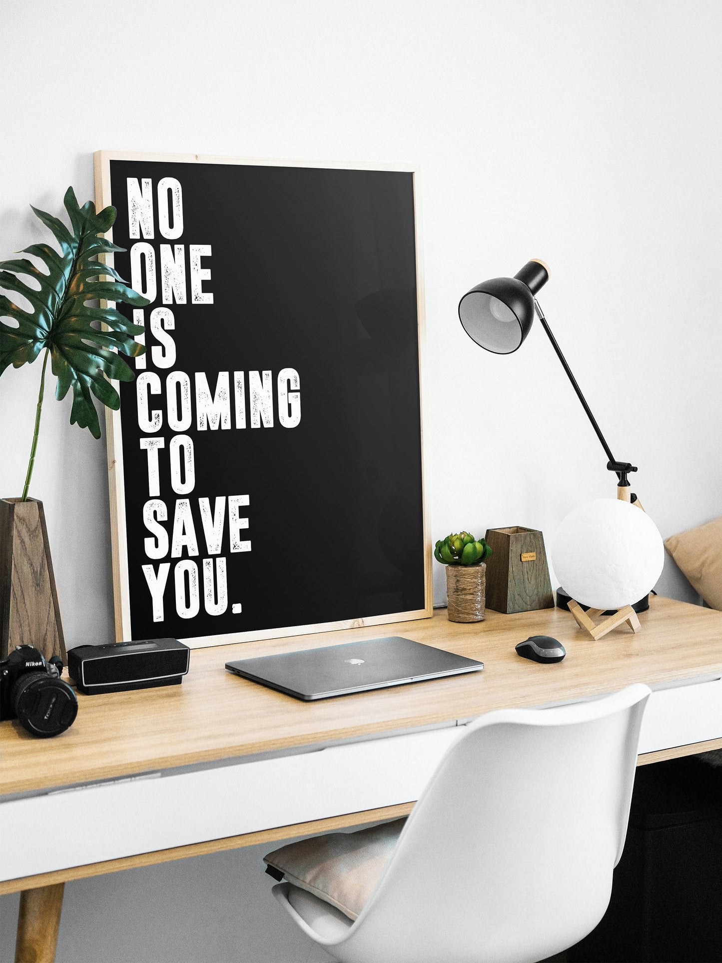 No One is Coming To Save You | Motivational Poster, Wall Art Quote, Minimalist, Home Office, Gym Poster, Home Décor, Rogan, Jocko