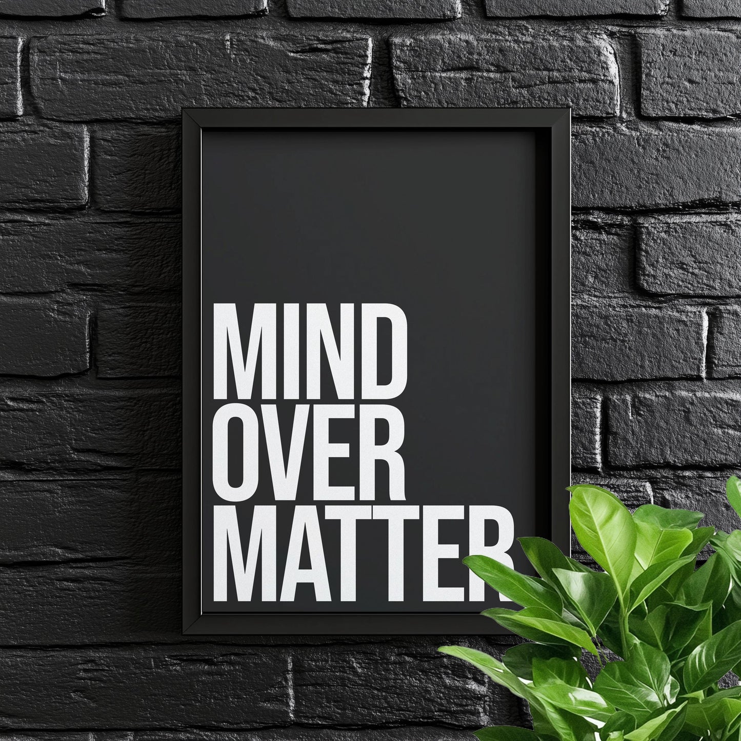 Mind Over Matter | Motivational Poster, Wall Art, Discipline, Home Office, Gym Poster, Inspirational, Office Art, Success Quote