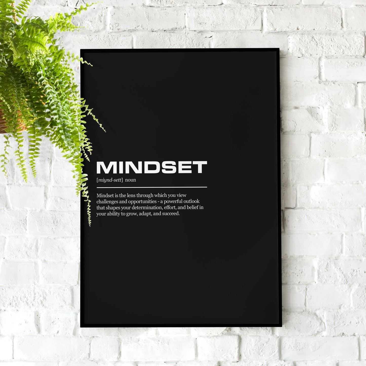 Mindset Definition Inspirational Office Poster Wall Art Print | Inspirational Quotes | Motivational Prints | Motivational Wall Decor