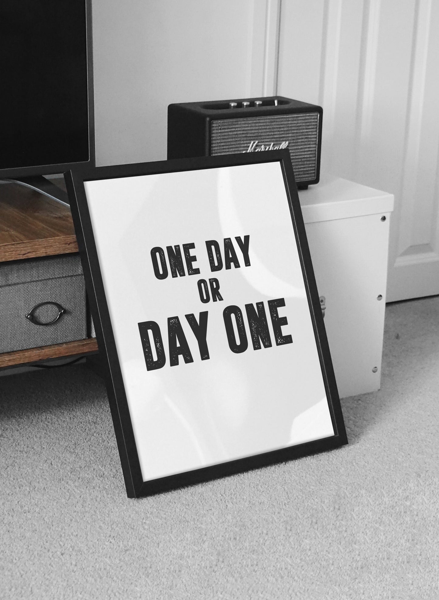 One Day or Day One| Motivational Poster, Wall Art Quote, Minimalist, Home Office, Gym Poster, Home Décor, Rogan, Jocko, Entrepreneur Gift