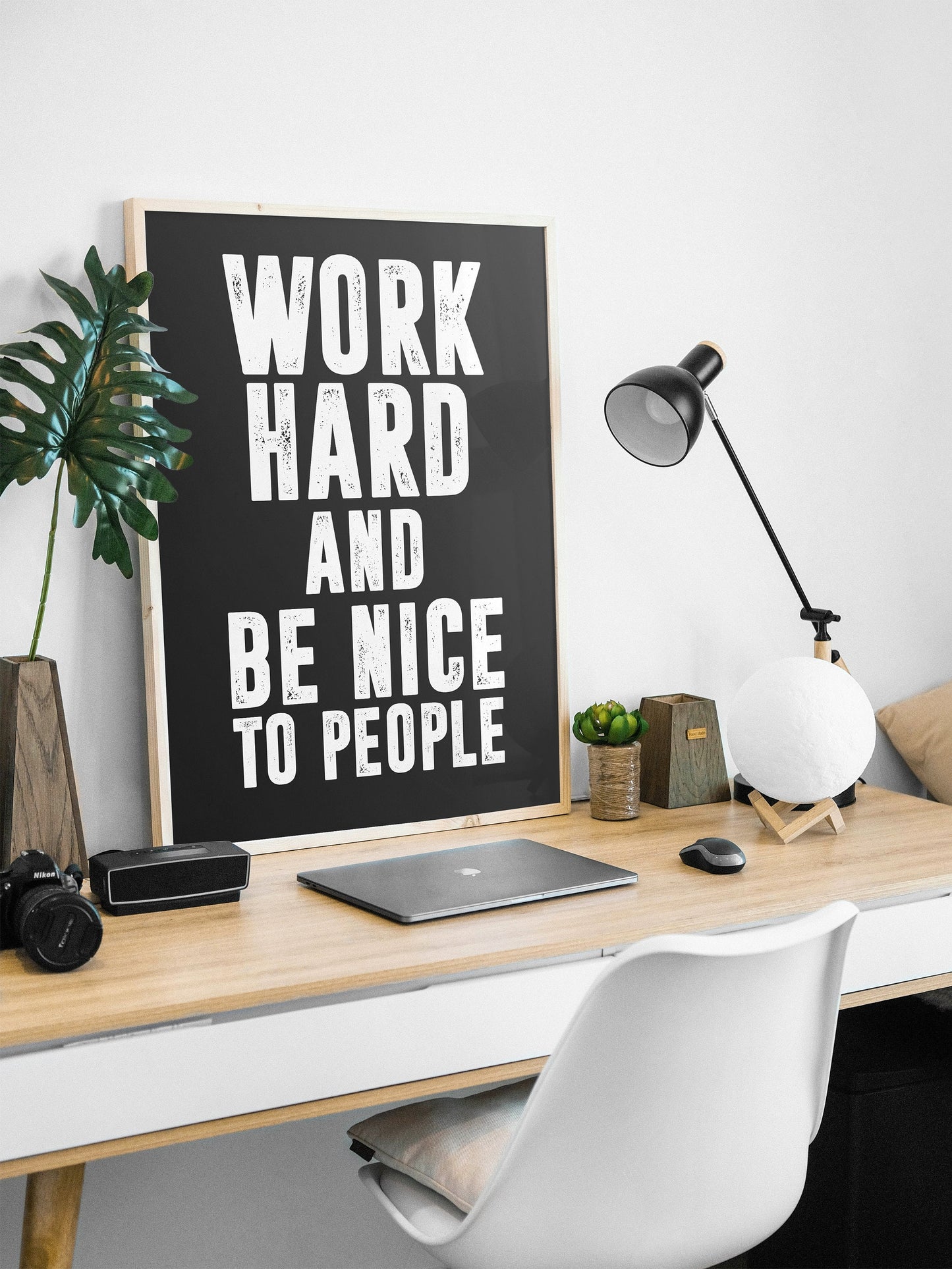 Work Hard and Be Nice to People | Motivational Wall art, Minimalist, Office Wall Art, Home Décor, Inspirational Quotes, Print, Poster