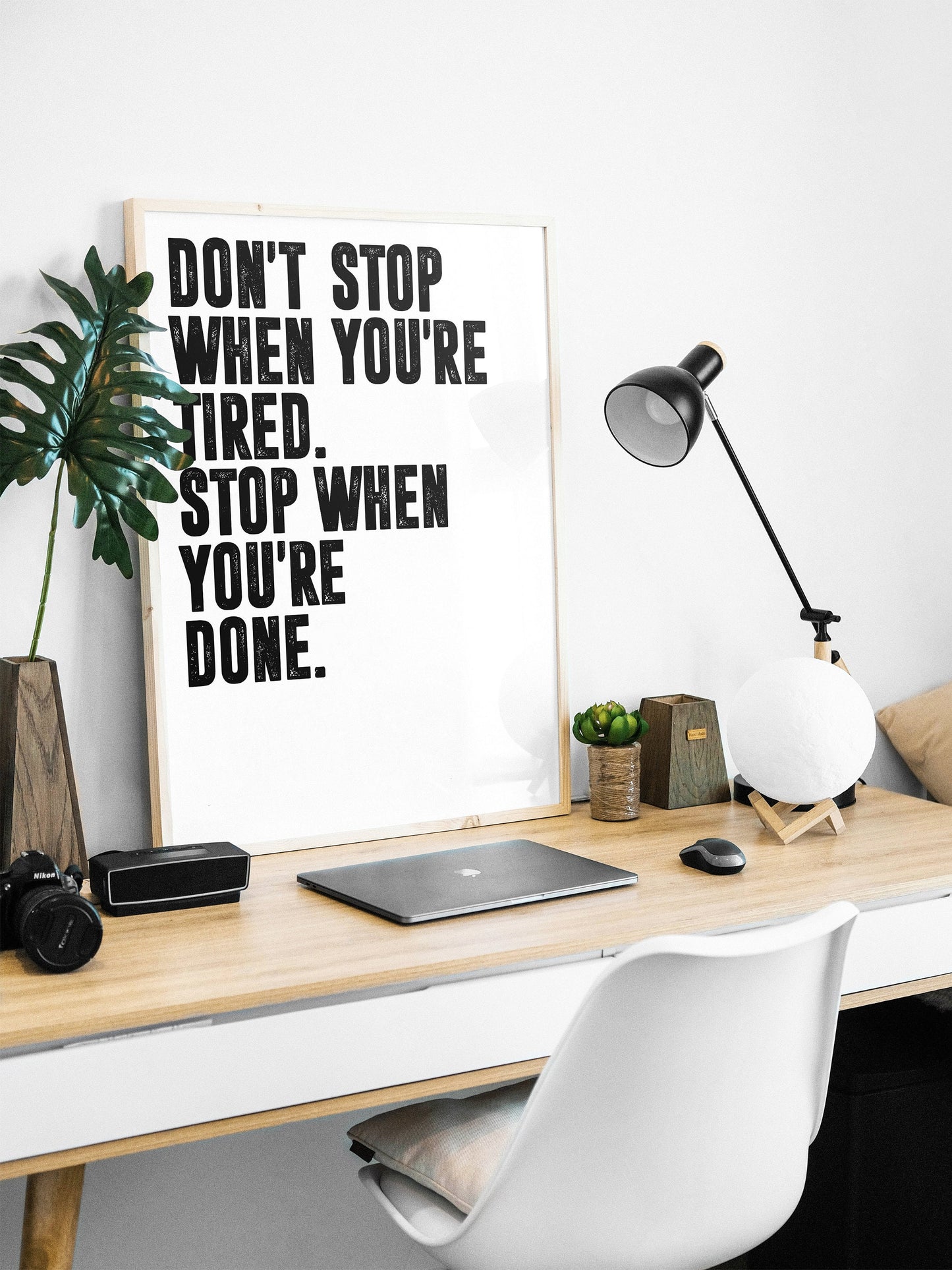 Dont Stop When You're Tired | Motivational Poster, Wall Art Quote, Minimalist, Home Office, Gym Poster, Home Décor, Joe Rogan