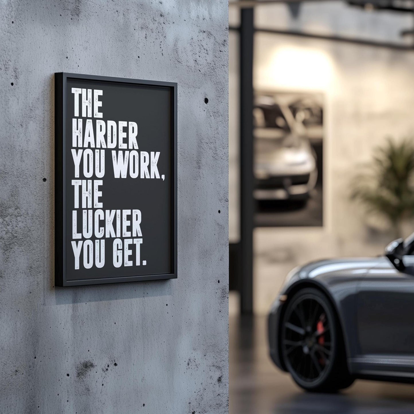 The Harder You Work, The Luckier You Get. | Motivational Poster, Wall Art Quote, Minimalist, Home Office, Gym Poster, Home Décor, Joe Rogan