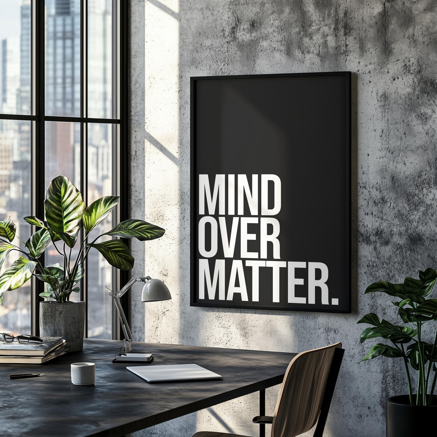 Mind Over Matter | Motivational Poster, Wall Art, Discipline, Home Office, Gym Poster, Inspirational, Office Art, Success Quote