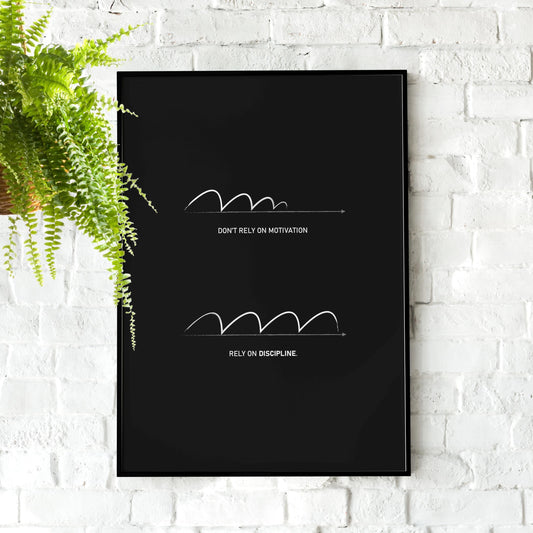 Motivation & Discipline | Motivational Poster, Wall Art, Minimalist, Home Office, Gym Poster, Home Décor, Office Art, Jocko Willink, Office