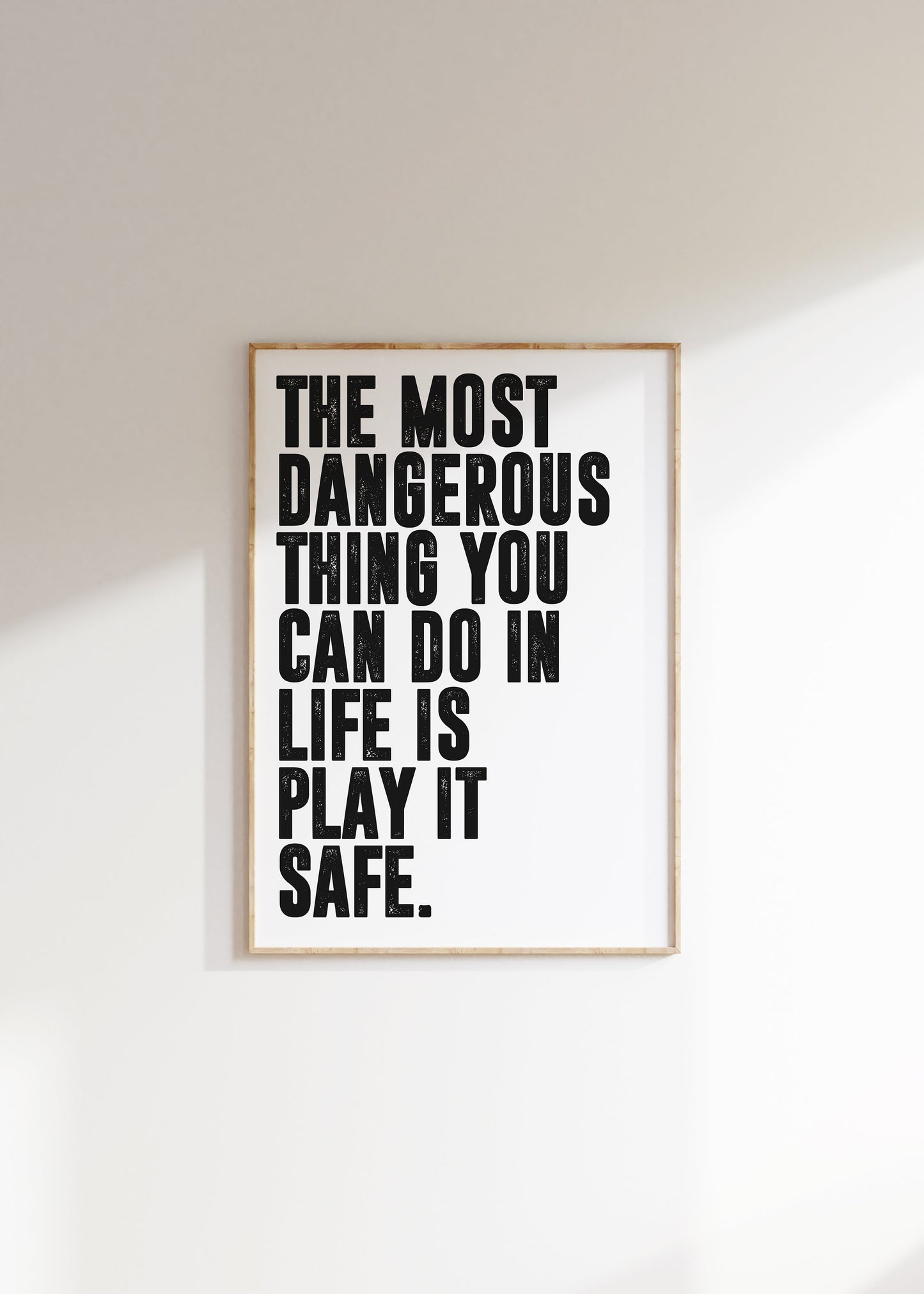Play it Safe Poster | Motivational Poster, Wall Art Quote, Minimalist, Home Office art, Inspirational Quotes, Home Décor, Quote Prints,