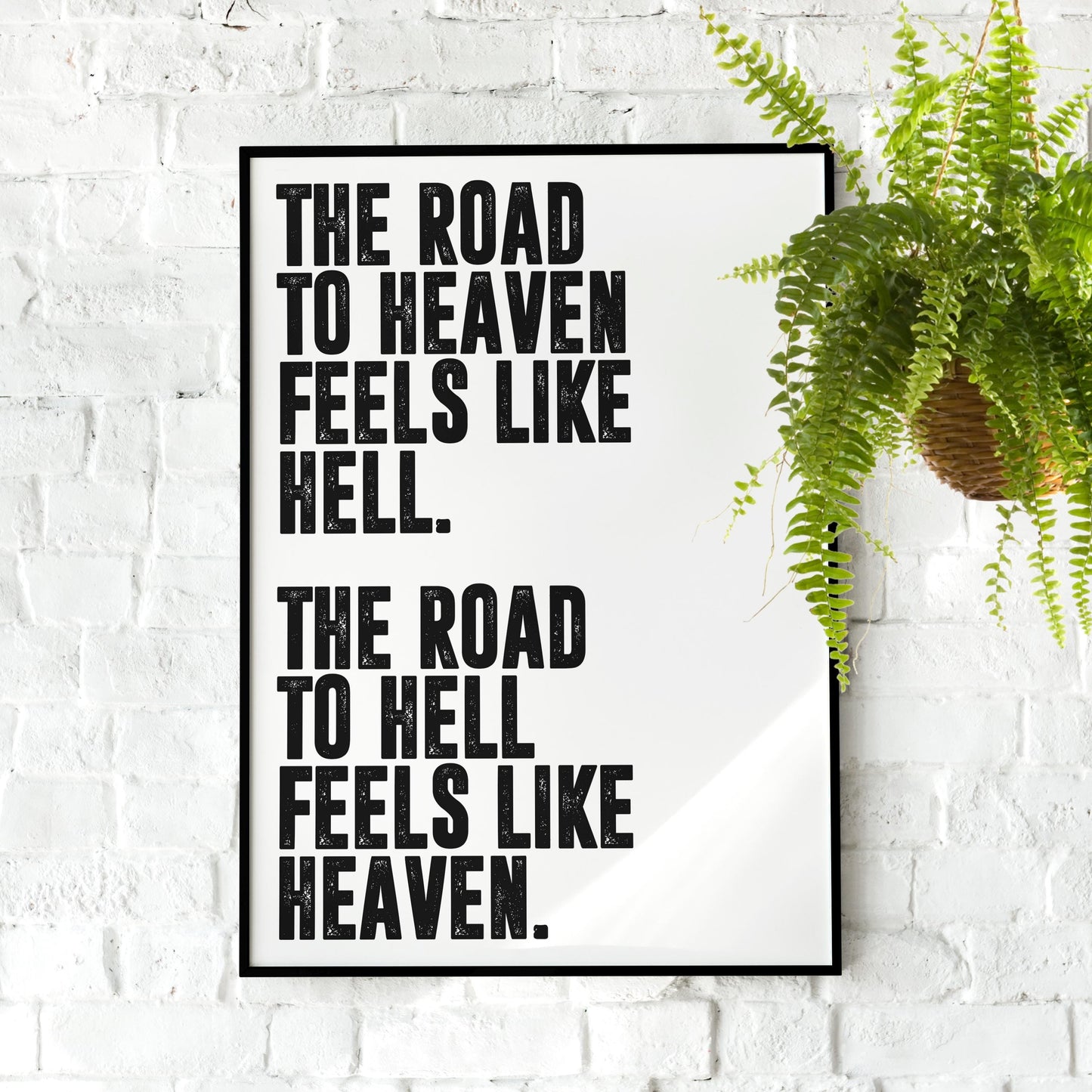 Road to Heaven | Motivational Poster, Wall Art, Discipline, Home Office, Gym Poster, Inspirational, Office Art, Success Quote
