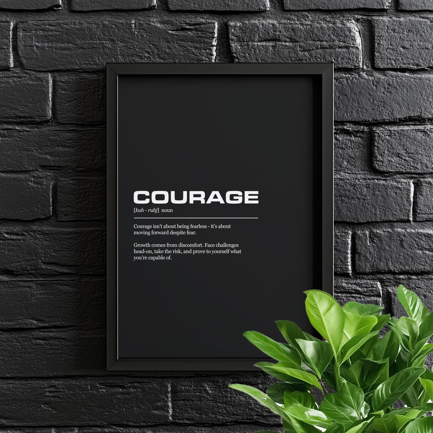 Courage Definition Inspirational Office Poster Wall Art Print | Inspirational Quotes | Motivational Prints | Motivational Wall Decor