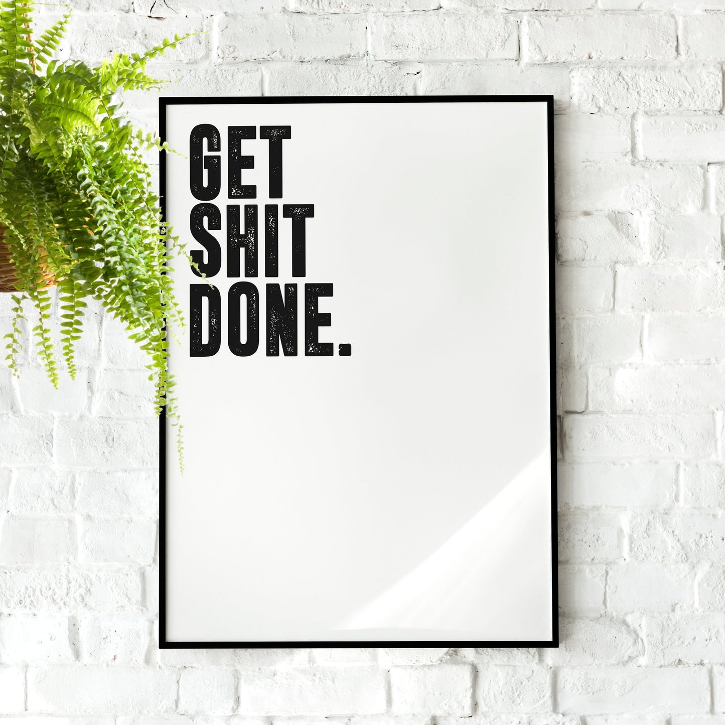 Get Shit Done | Wall art Quote, Minimalist, Wall Decor, Large Art, Inspirational Quotes, Motivation, Office Poster, Gym art Home Décor