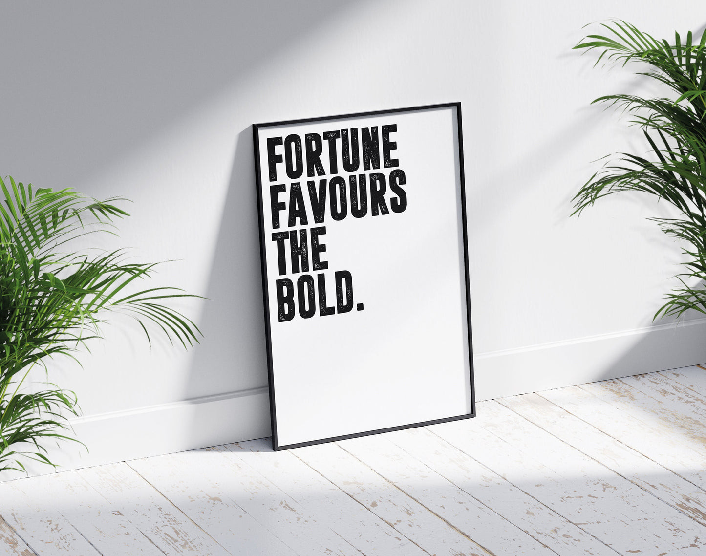 Fortune Favours the Bold | Motivational Poster, Wall Art Quote, Minimalist, Home Office, Gym Poster, Home Décor, Joe Rogan, typography