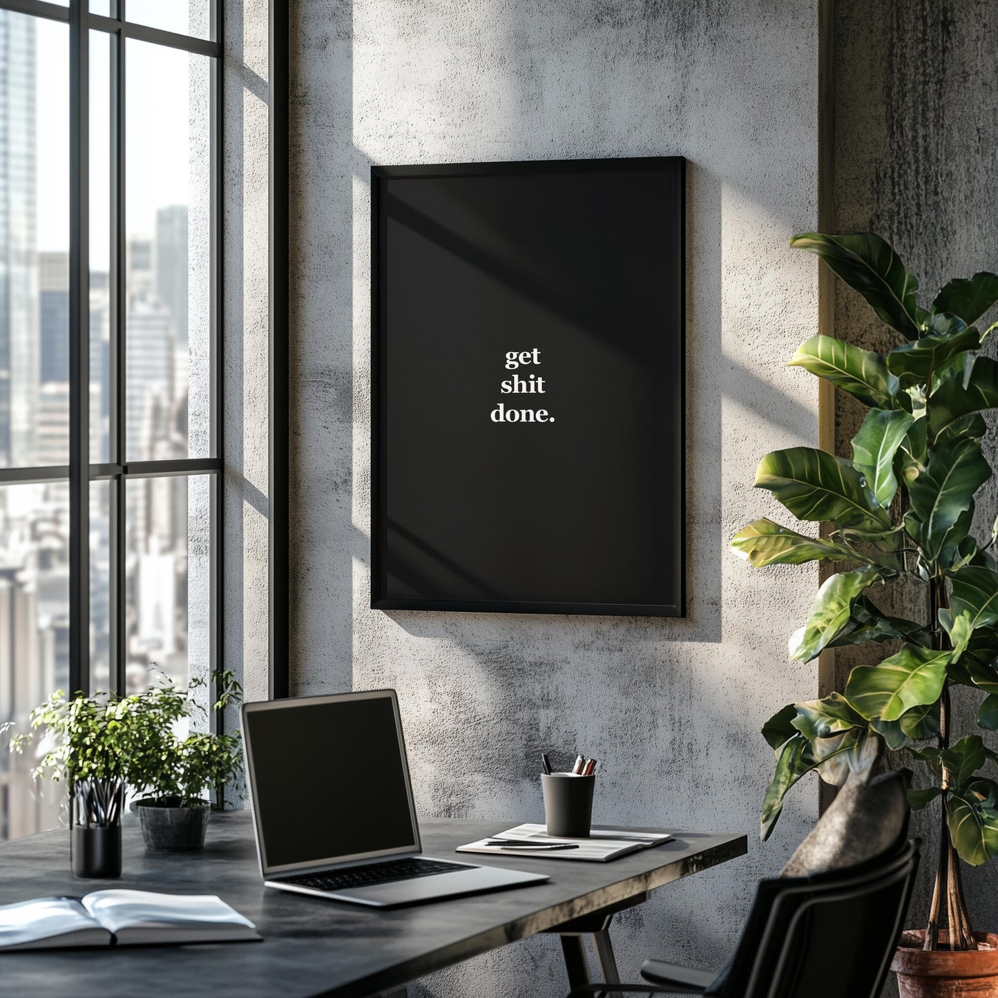 Get Shit Done. | Motivational Poster, Wall Art, Discipline, Home Office, Gym Poster, Inspirational, Office Art, Success Quote