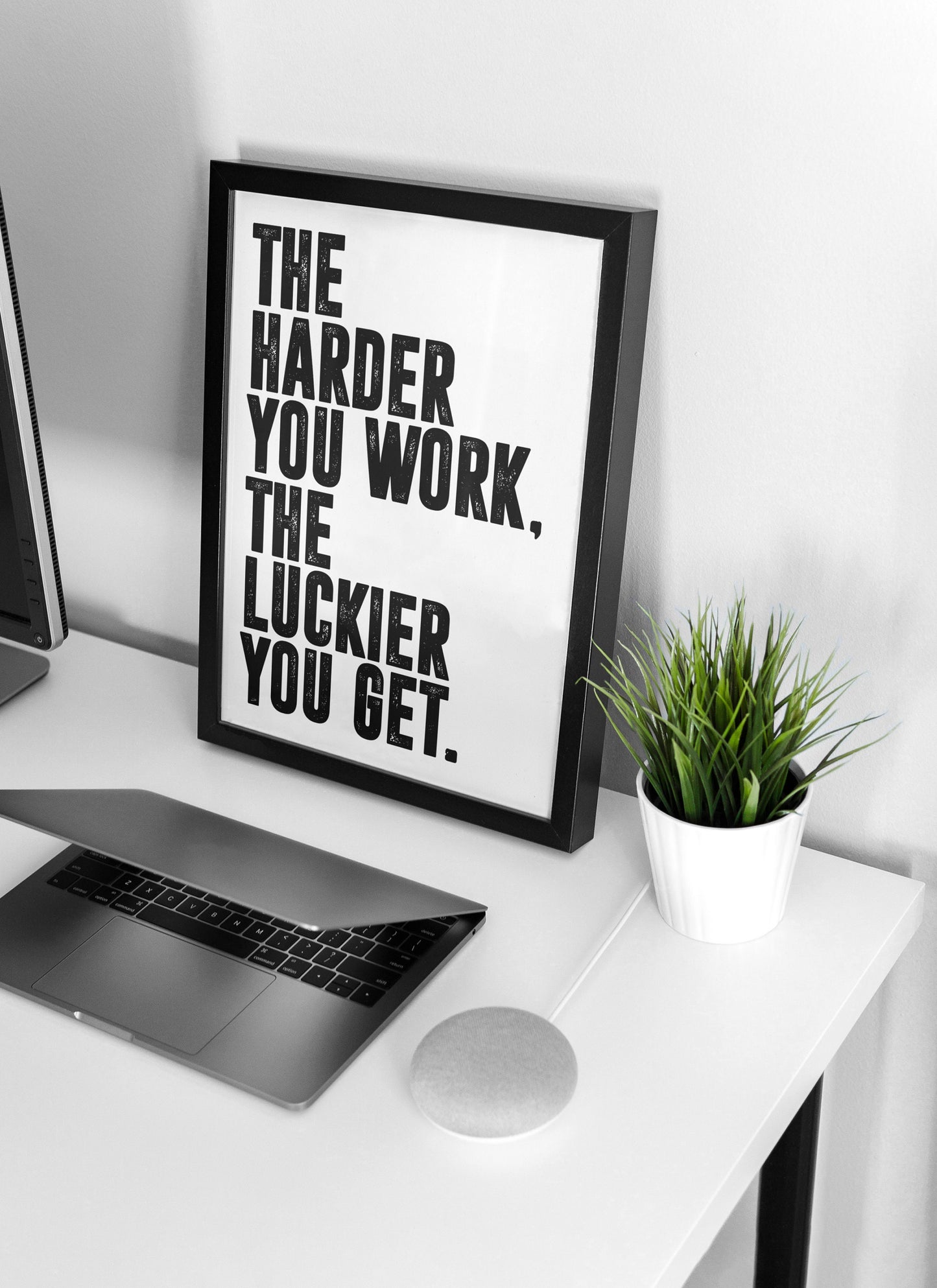 The Harder You Work, The Luckier You Get. | Motivational Poster, Wall Art Quote, Minimalist, Home Office, Gym Poster, Home Décor, Joe Rogan