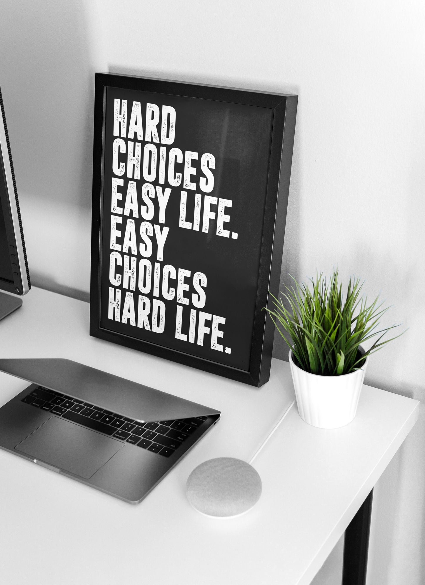 Hard Choices Easy Life | Wall art Quote, Minimalist, Wall art, Motivational, Inspirational Quotes, Motivation, Office Poster, Gym Home Décor