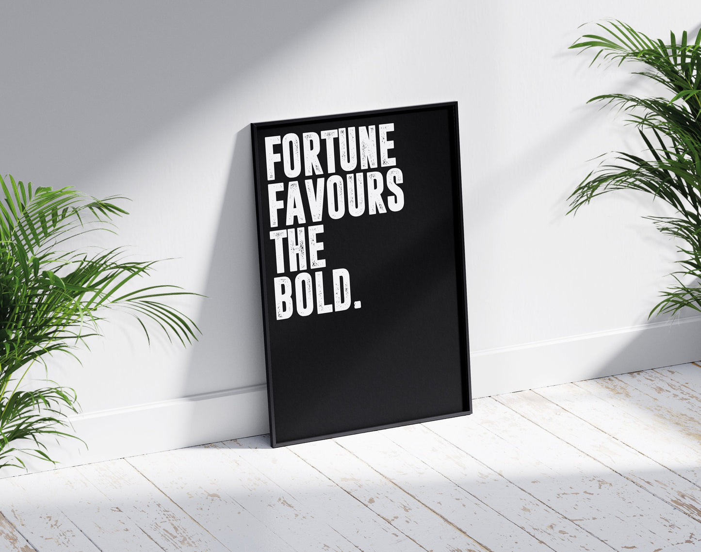 Fortune Favours the Bold | Motivational Poster, Wall Art Quote, Minimalist, Home Office, Gym Poster, Home Décor, Joe Rogan, typography
