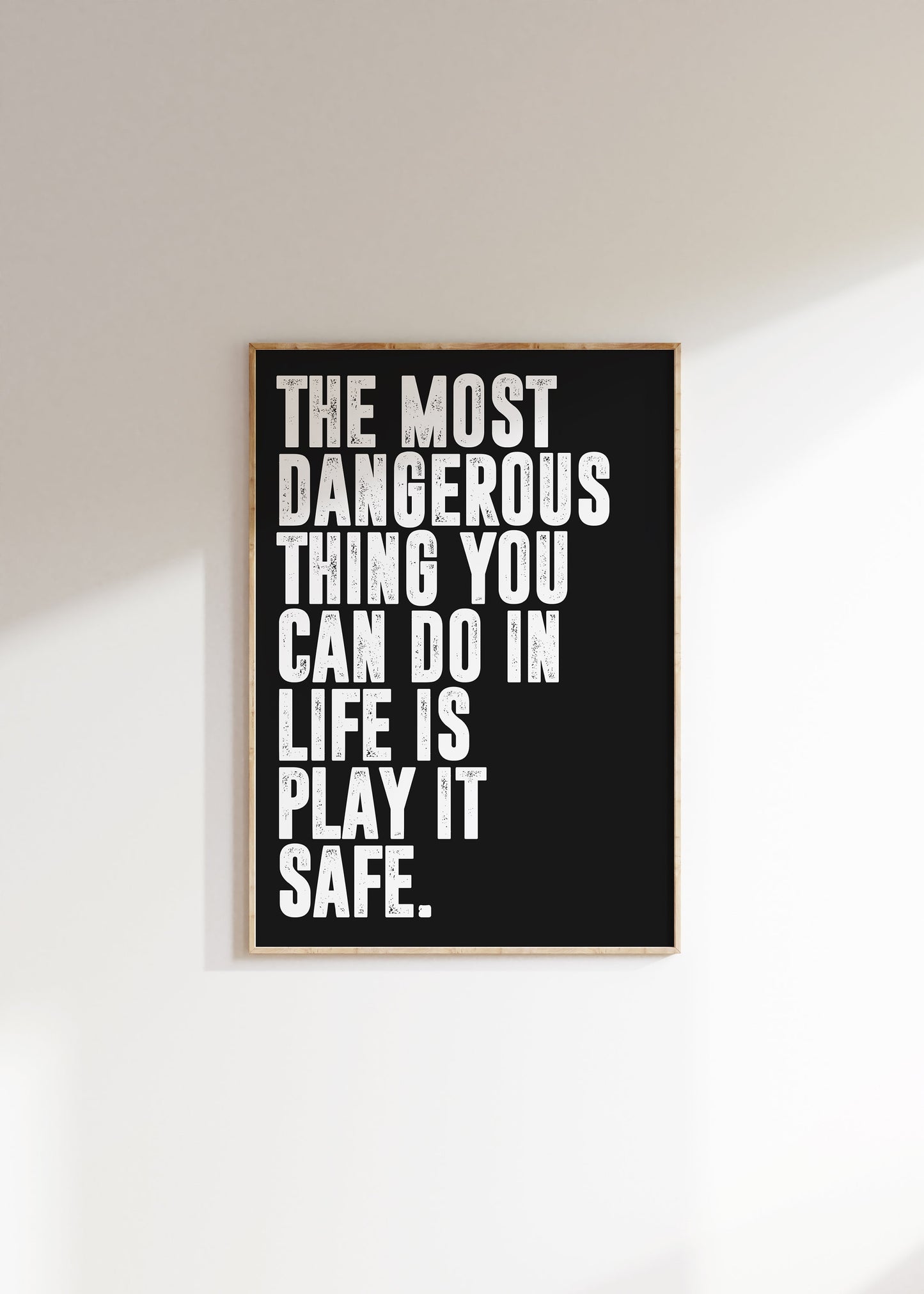 Play it Safe Poster | Motivational Poster, Wall Art Quote, Minimalist, Home Office art, Inspirational Quotes, Home Décor, Quote Prints,