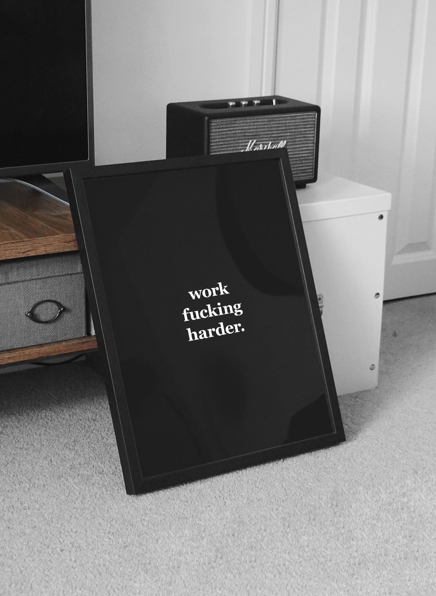 Work Fucking Harder. | Motivational Poster, Wall Art, Discipline, Home Office, Gym Poster, Inspirational, Office Art, Success Quote
