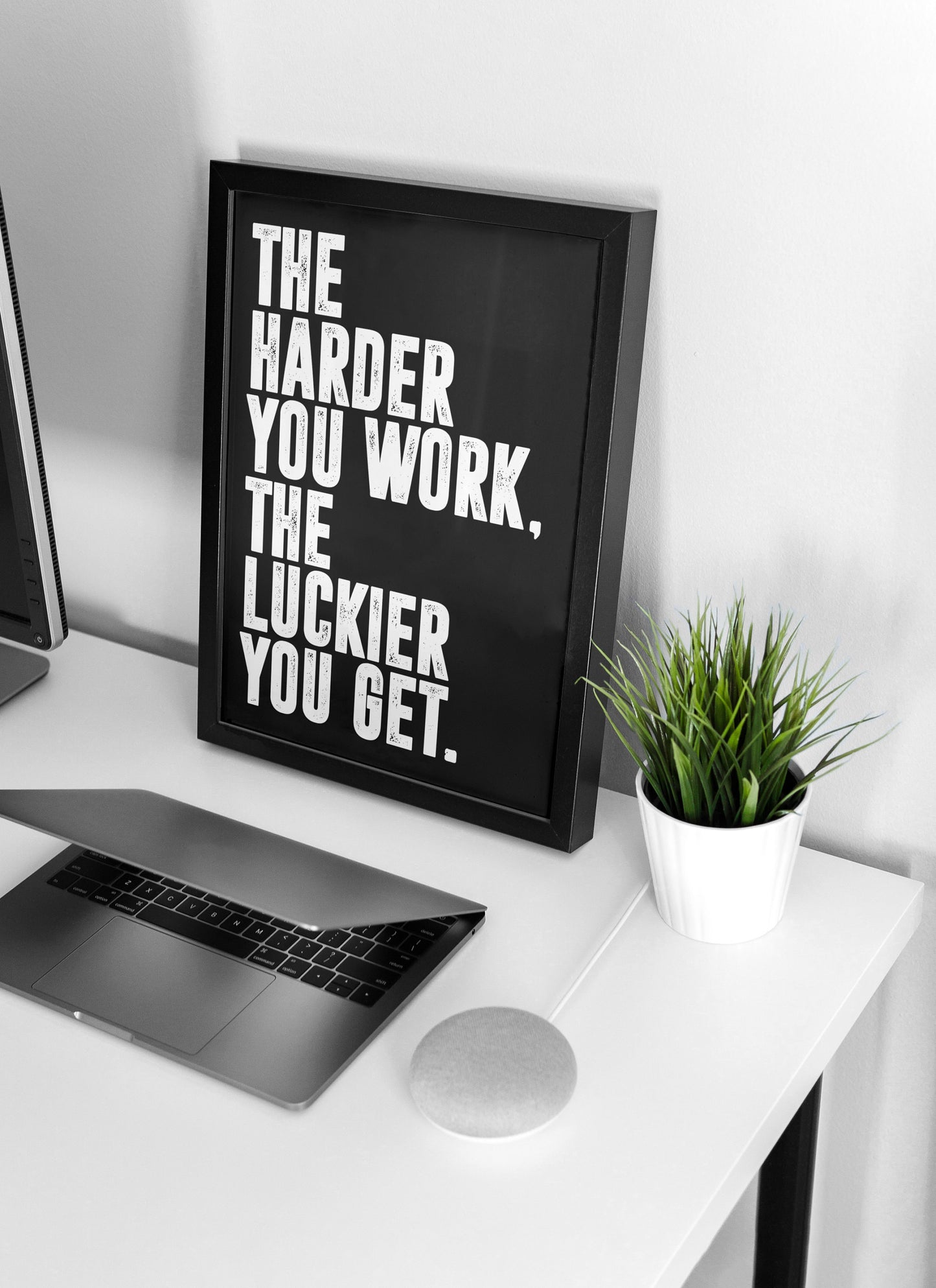 The Harder You Work, The Luckier You Get. | Motivational Poster, Wall Art Quote, Minimalist, Home Office, Gym Poster, Home Décor, Joe Rogan