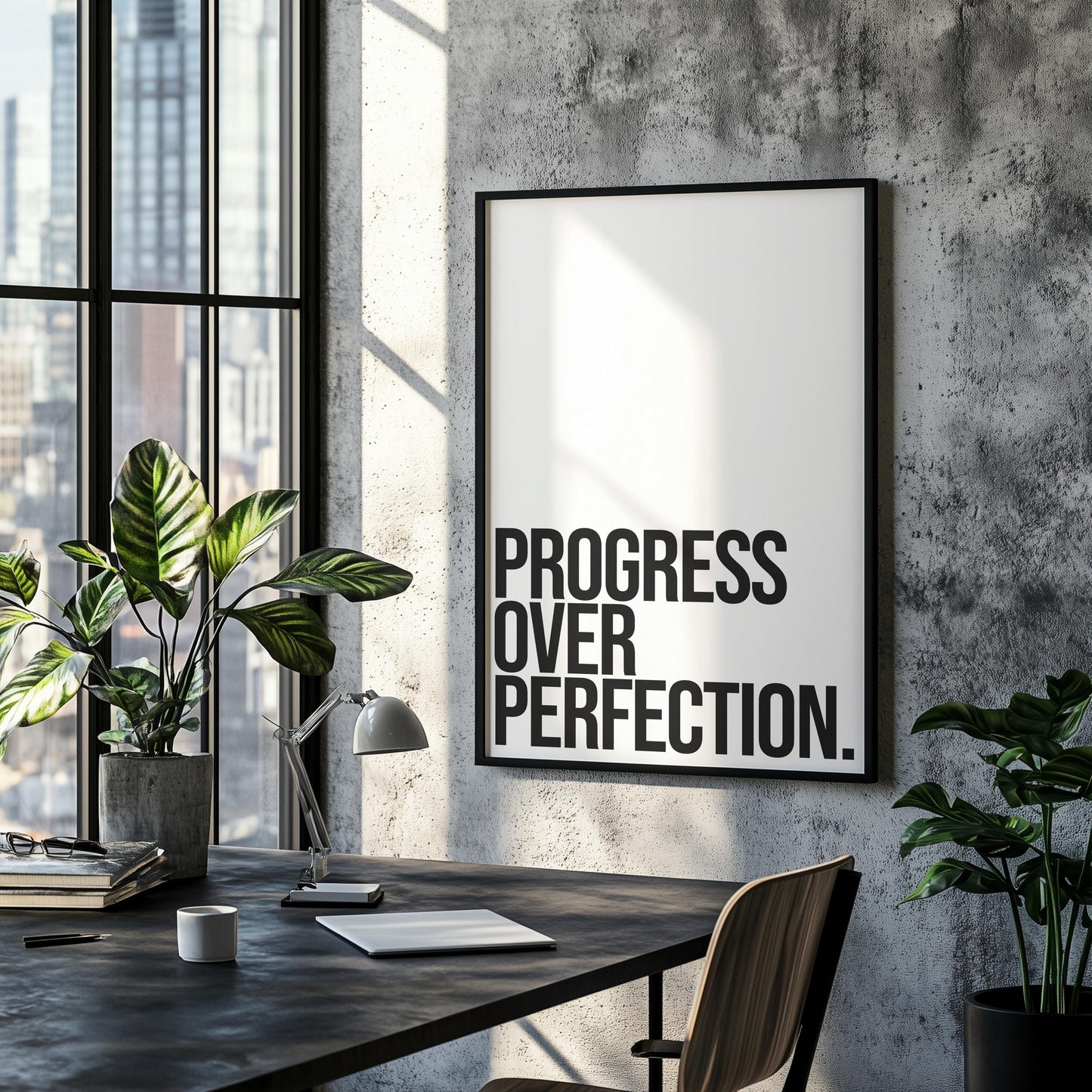 Progress Over Perfection | Motivational Poster, Wall Art, Discipline, Home Office, Gym Poster, Inspirational, Office Art, Success Quote