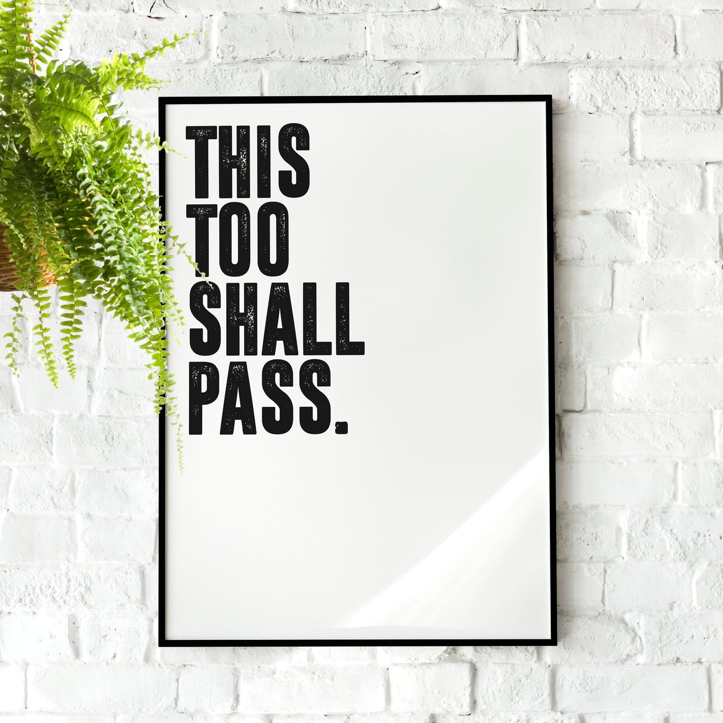 This Too Shall Pass | Motivational Wall Art, Poster Quote, Minimalist, Home Office, Inspirational, Quotes Home Décor, Home Gym, Stoic gift