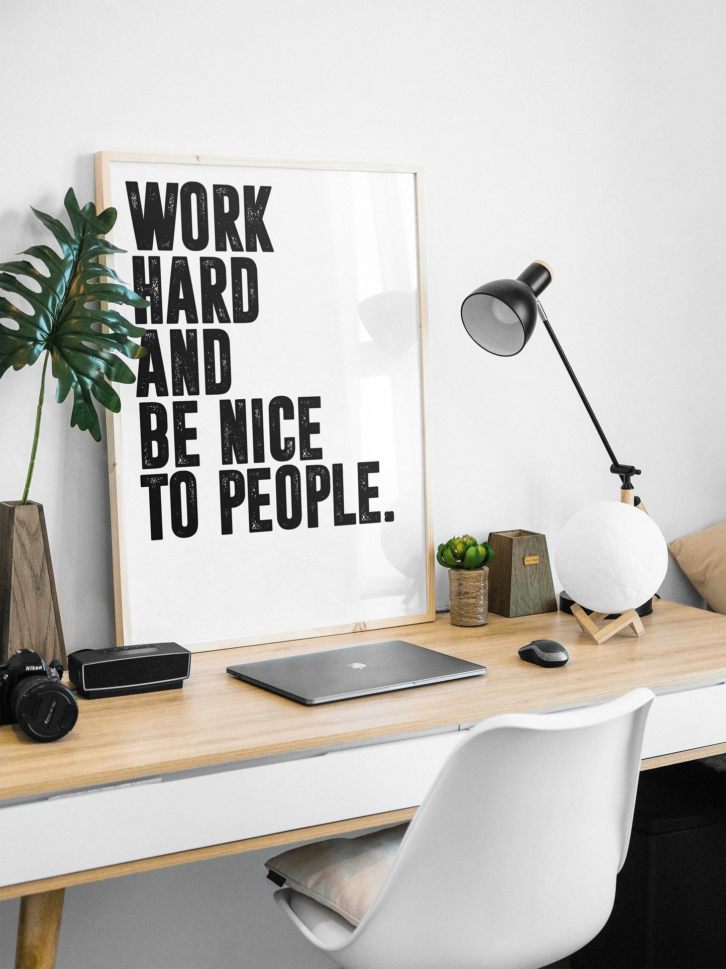 Work Hard and Be Nice to People | Wall art Quote, Minimalist, Office Wall Art, Home Décor, Inspirational Quotes, Motivational Print, Poster