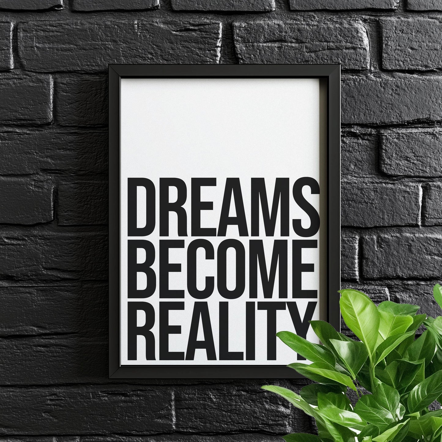 Dreams Become Reality | Motivational Poster, Wall Art, Discipline, Home Office, Gym Poster, Inspirational, Office Art, Success Quote