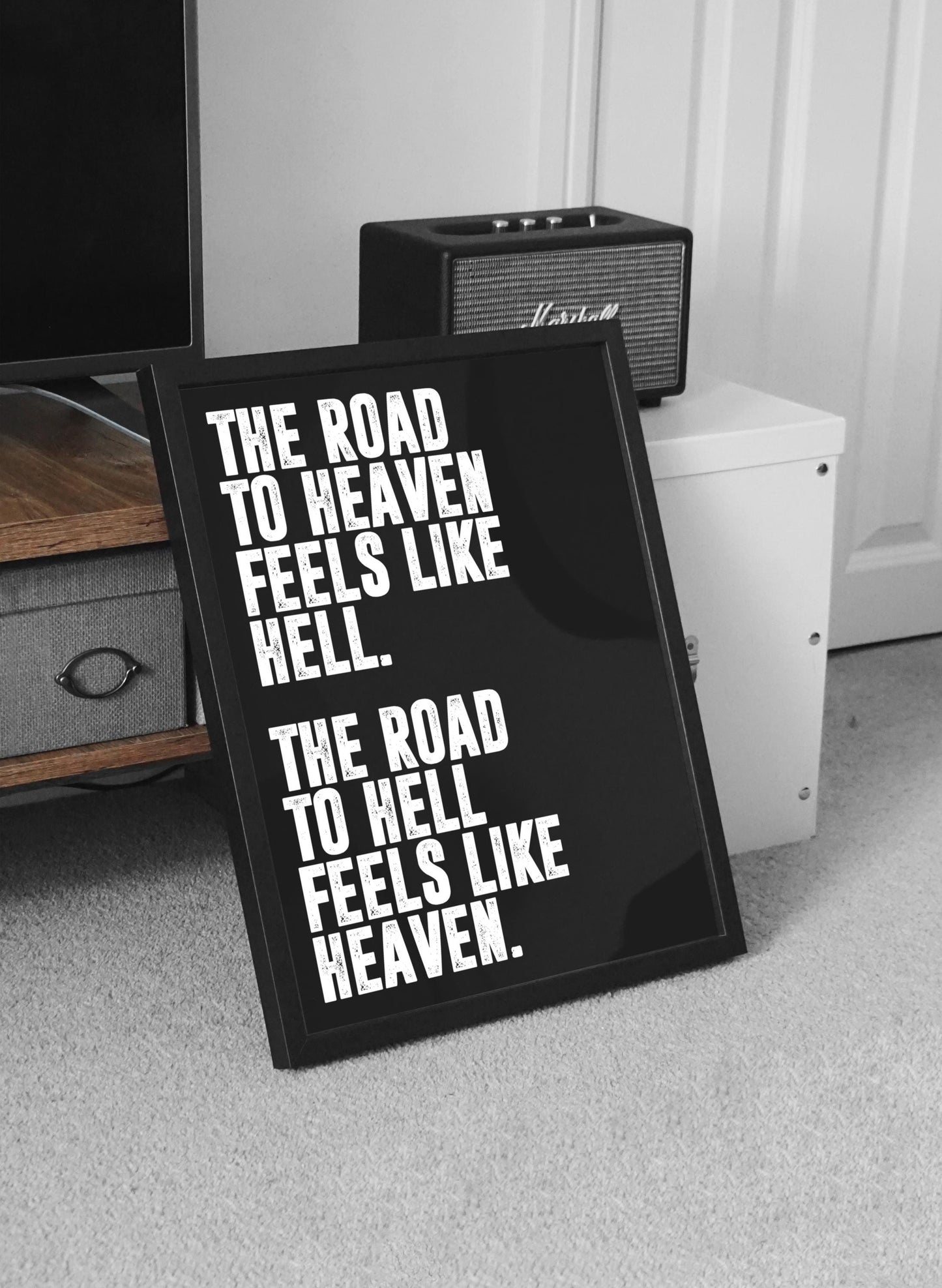 Road to Heaven | Motivational Poster, Wall Art, Discipline, Home Office, Gym Poster, Inspirational, Office Art, Success Quote