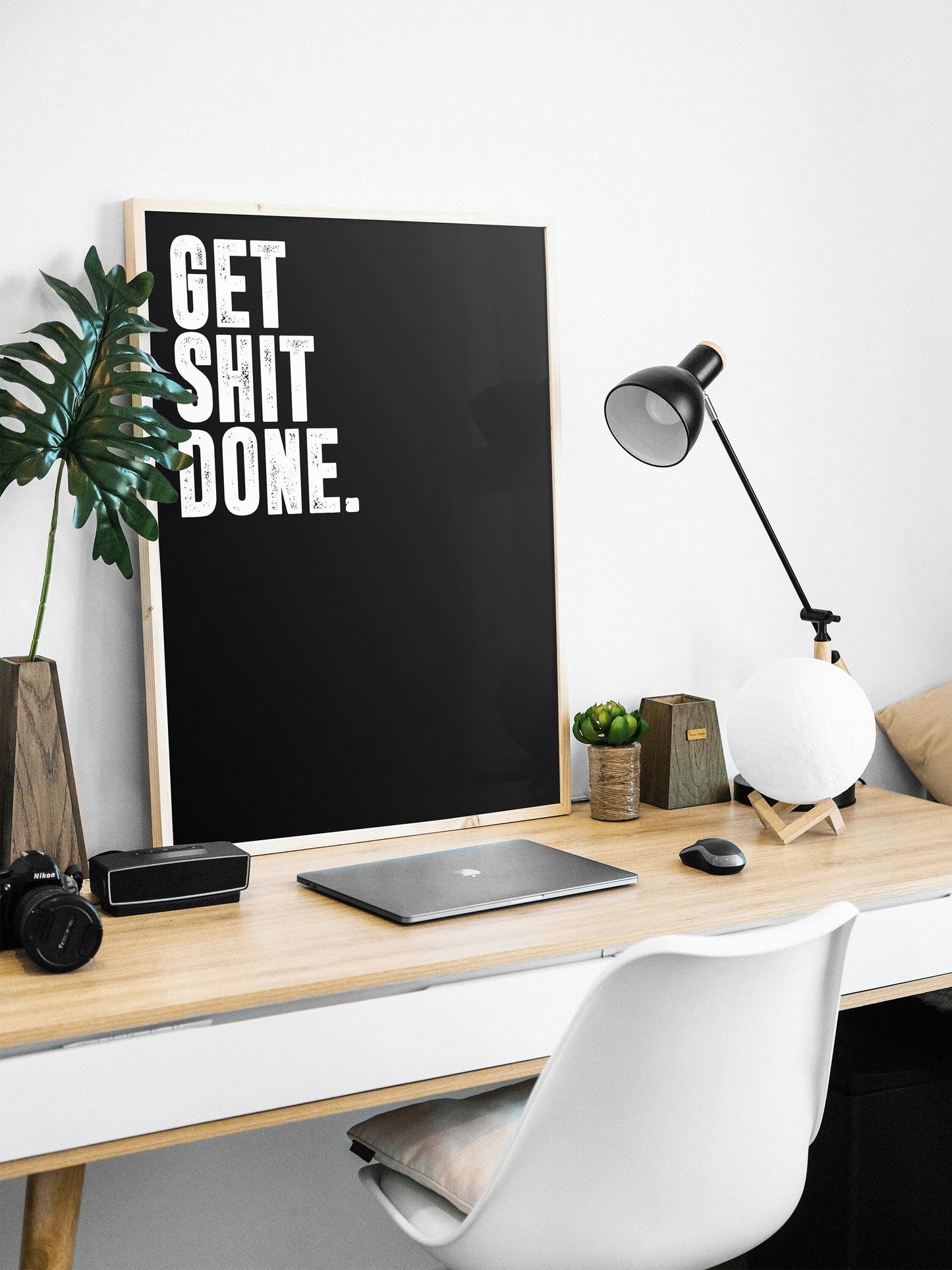 Get Shit Done | Wall art Quote, Minimalist, Wall Decor, Large Art, Inspirational Quotes, Motivation, Office Poster, Gym art Home Décor