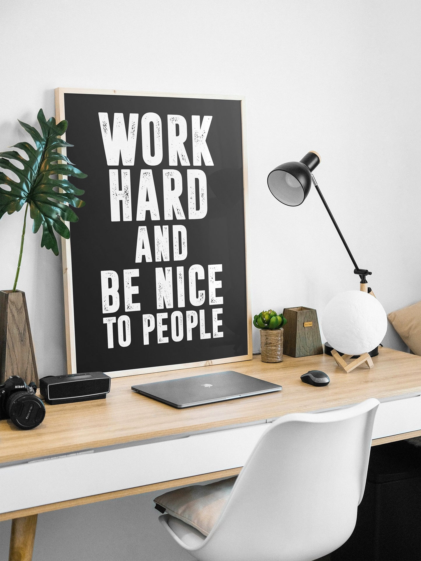 Work Hard and Be Nice to People | Motivational poster, Minimalist, Office Wall Art, Home Décor, Inspirational Quotes, Motivational Print,