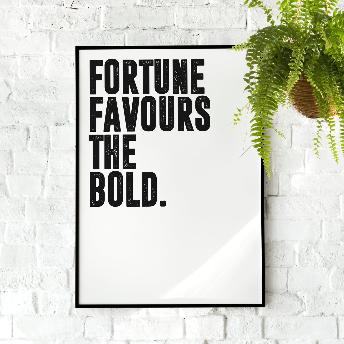 Fortune Favours the Bold | Motivational Poster, Wall Art Quote, Minimalist, Home Office, Gym Poster, Home Décor, Joe Rogan, typography