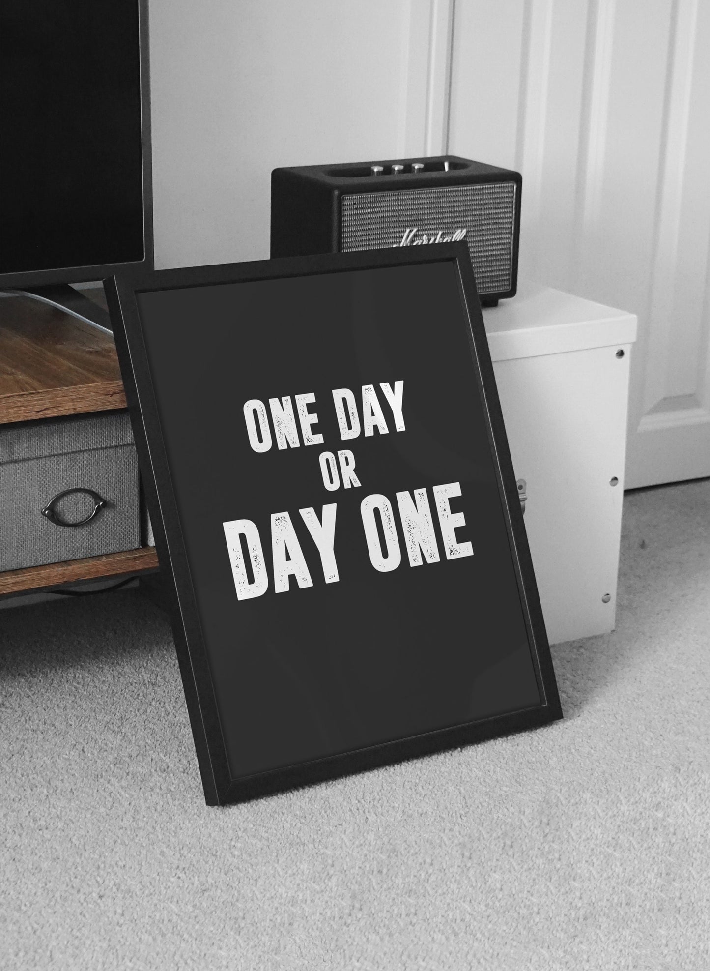 One Day or Day One| Motivational Poster, Wall Art Quote, Minimalist, Home Office, Gym Poster, Home Décor, Rogan, Jocko, Entrepreneur Gift