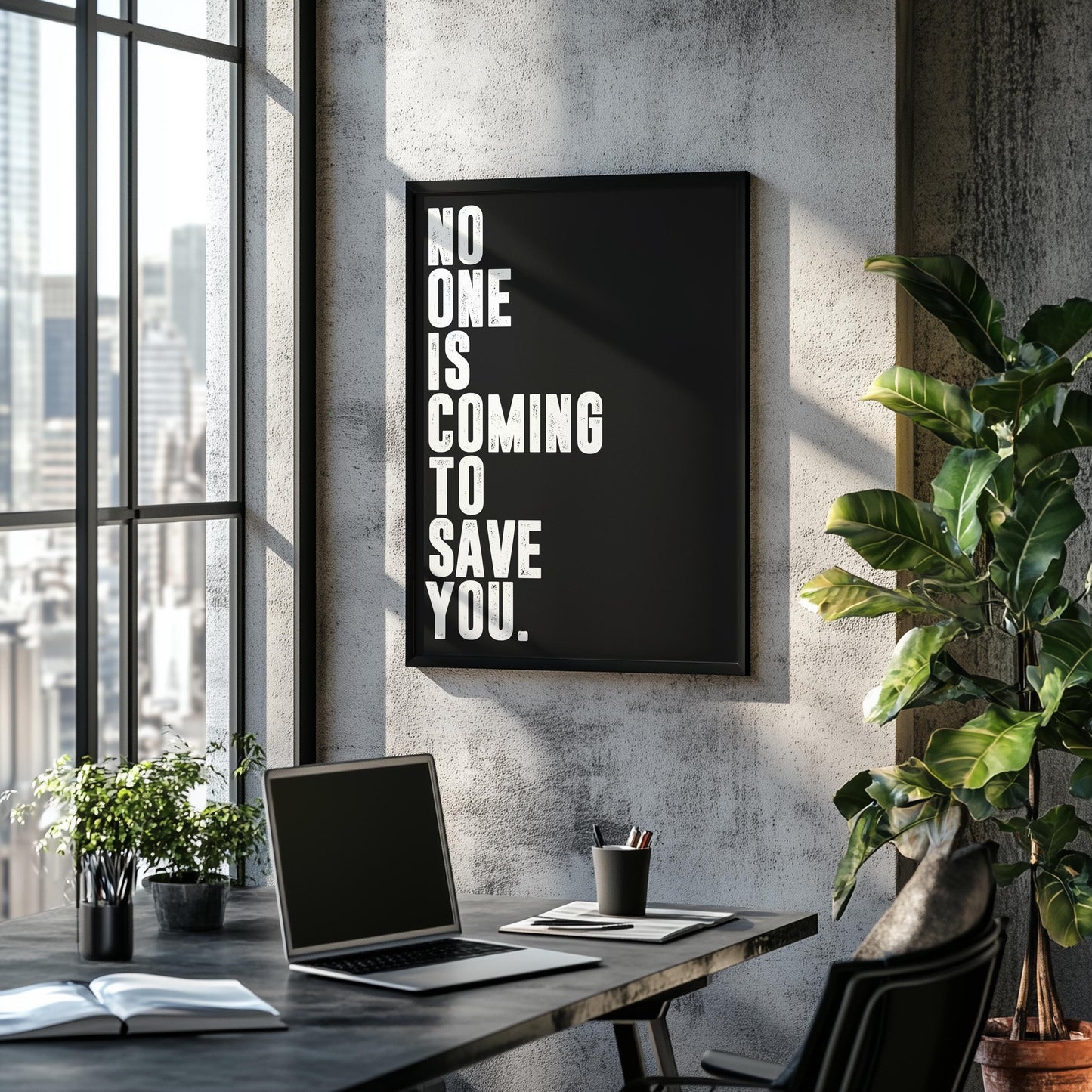 No One is Coming To Save You | Motivational Poster, Wall Art Quote, Minimalist, Home Office, Gym Poster, Home Décor, Rogan, Jocko