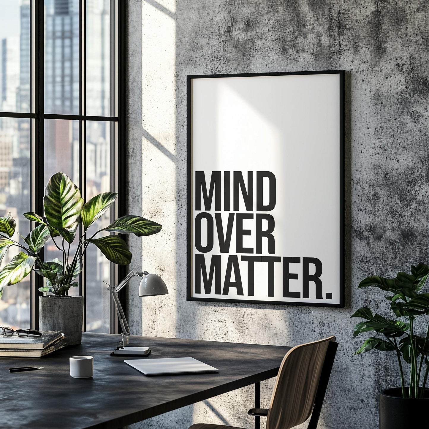 Mind Over Matter | Motivational Poster, Wall Art, Discipline, Home Office, Gym Poster, Inspirational, Office Art, Success Quote