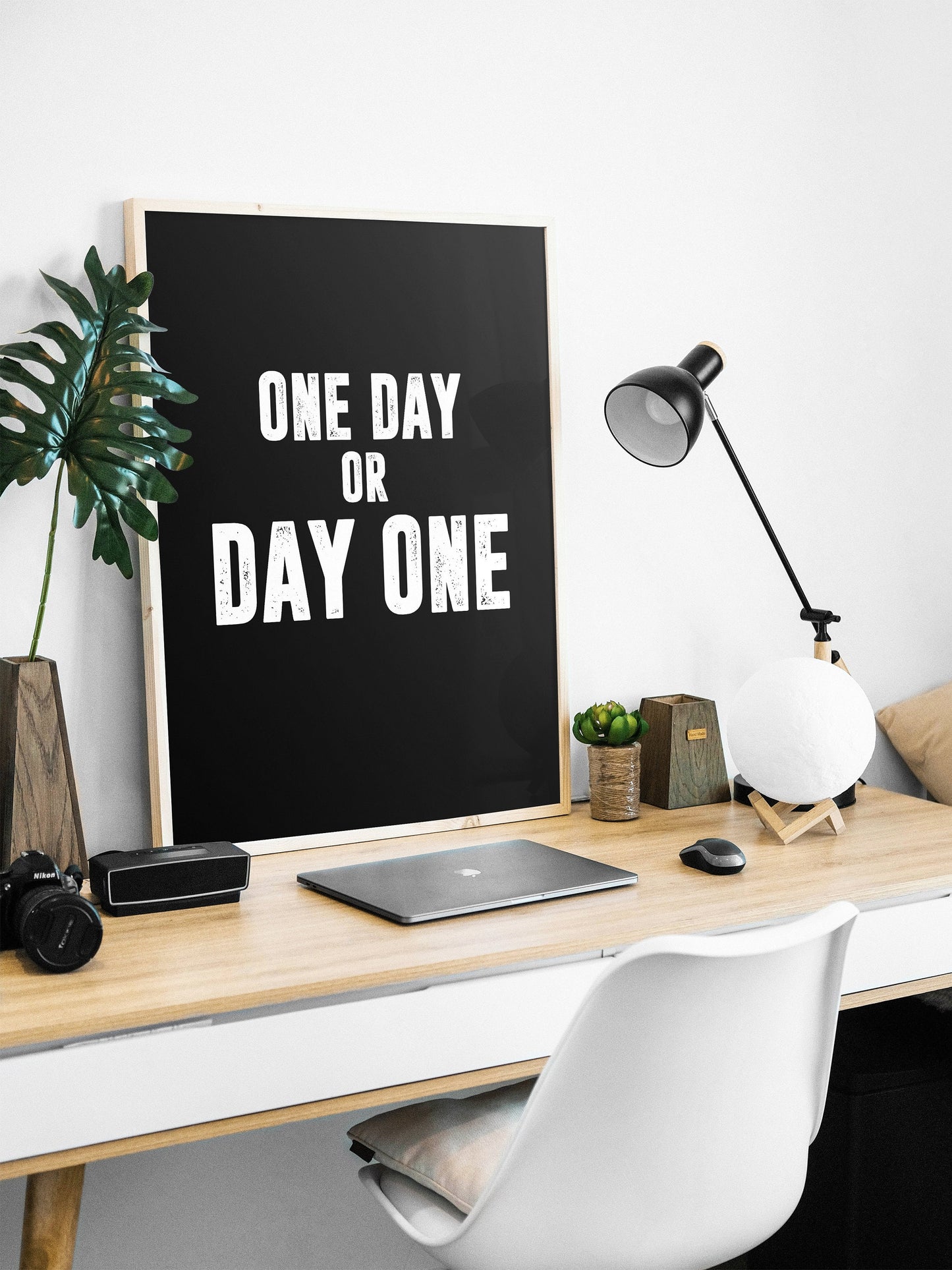 One Day or Day One| Motivational Poster, Wall Art Quote, Minimalist, Home Office, Gym Poster, Home Décor, Rogan, Jocko, Entrepreneur Gift
