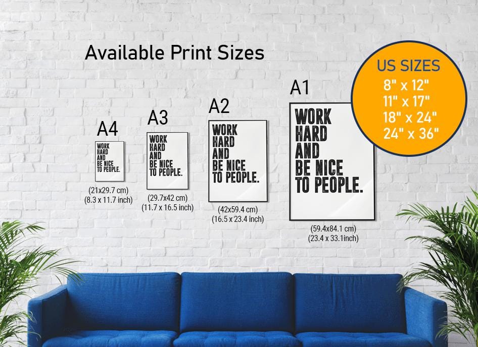Mindset Definition Inspirational Office Poster Wall Art Print | Inspirational Quotes | Motivational Prints | Motivational Wall Decor