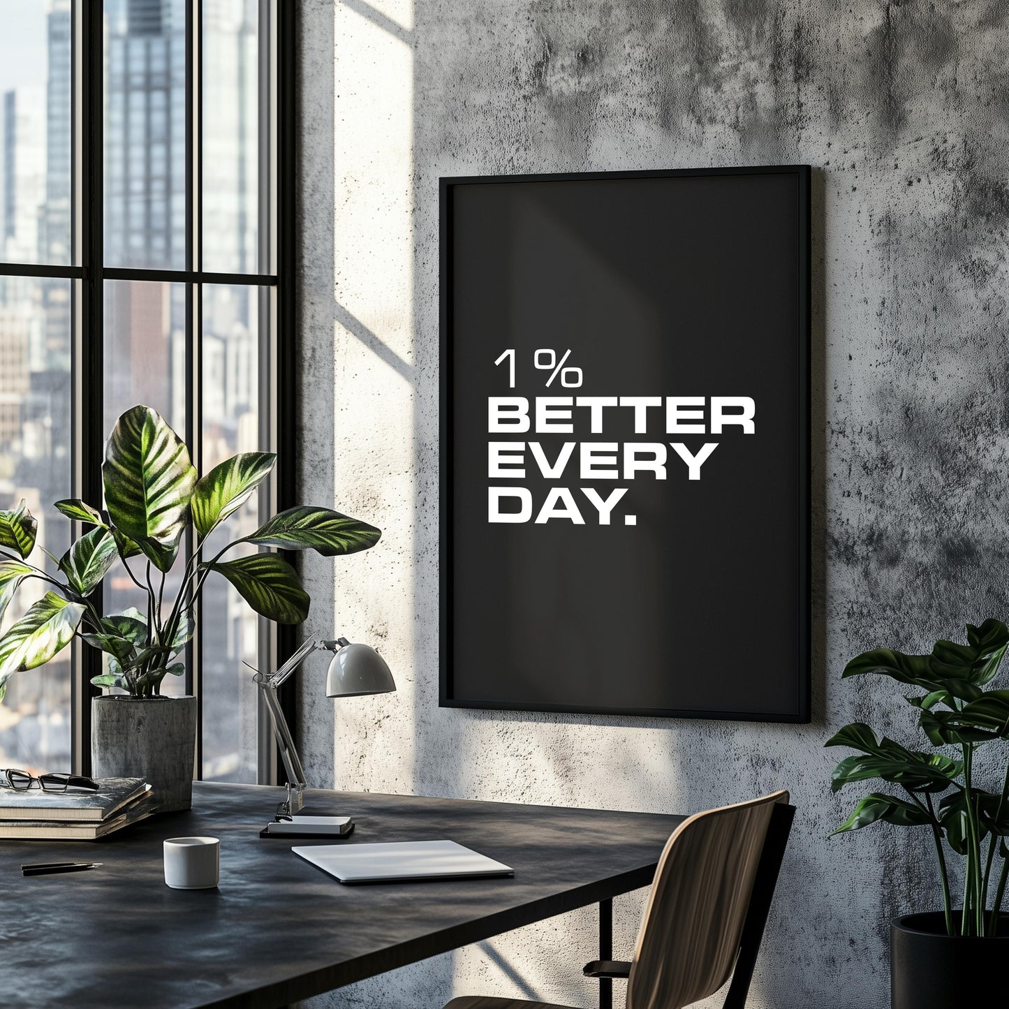 1% Better Every Day | Motivational Poster, Wall Art, Discipline, Home Office, Gym Poster, Inspirational, Office Art, Success Quote