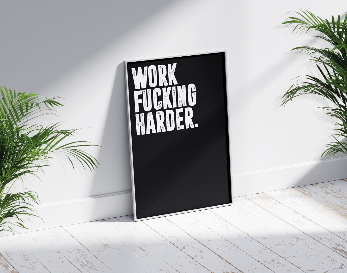 Work Fucking Harder | Motivational Poster, Minimalist, Wall art, Inspirational Quote, Motivation, Office Poster, Gym, Home Décor