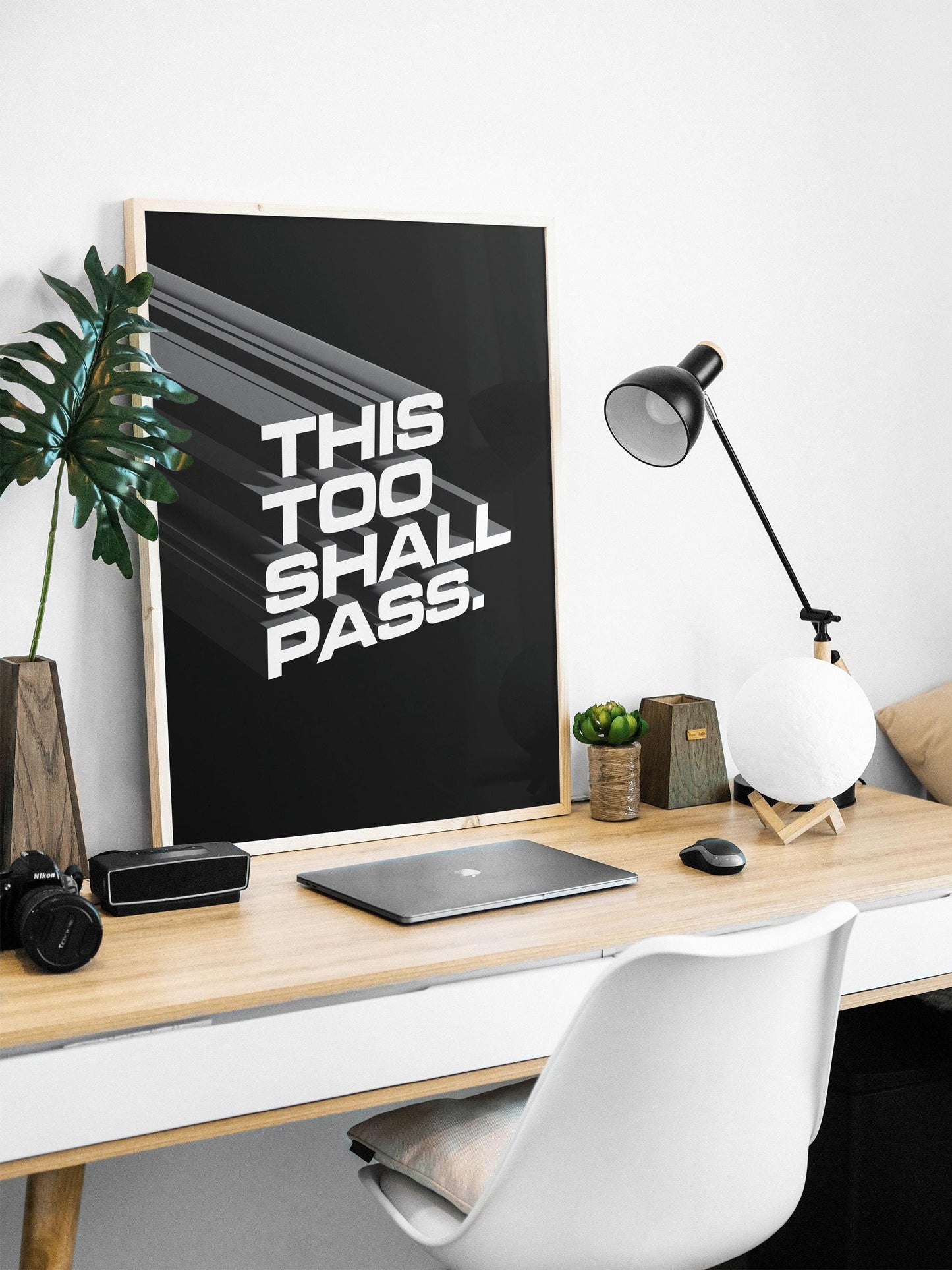 This Too Shall Pass 3D | Motivational Wall Art, Poster Quote, Minimalist, Home Office, Inspirational, Quotes Home Décor, Home Gym, Office