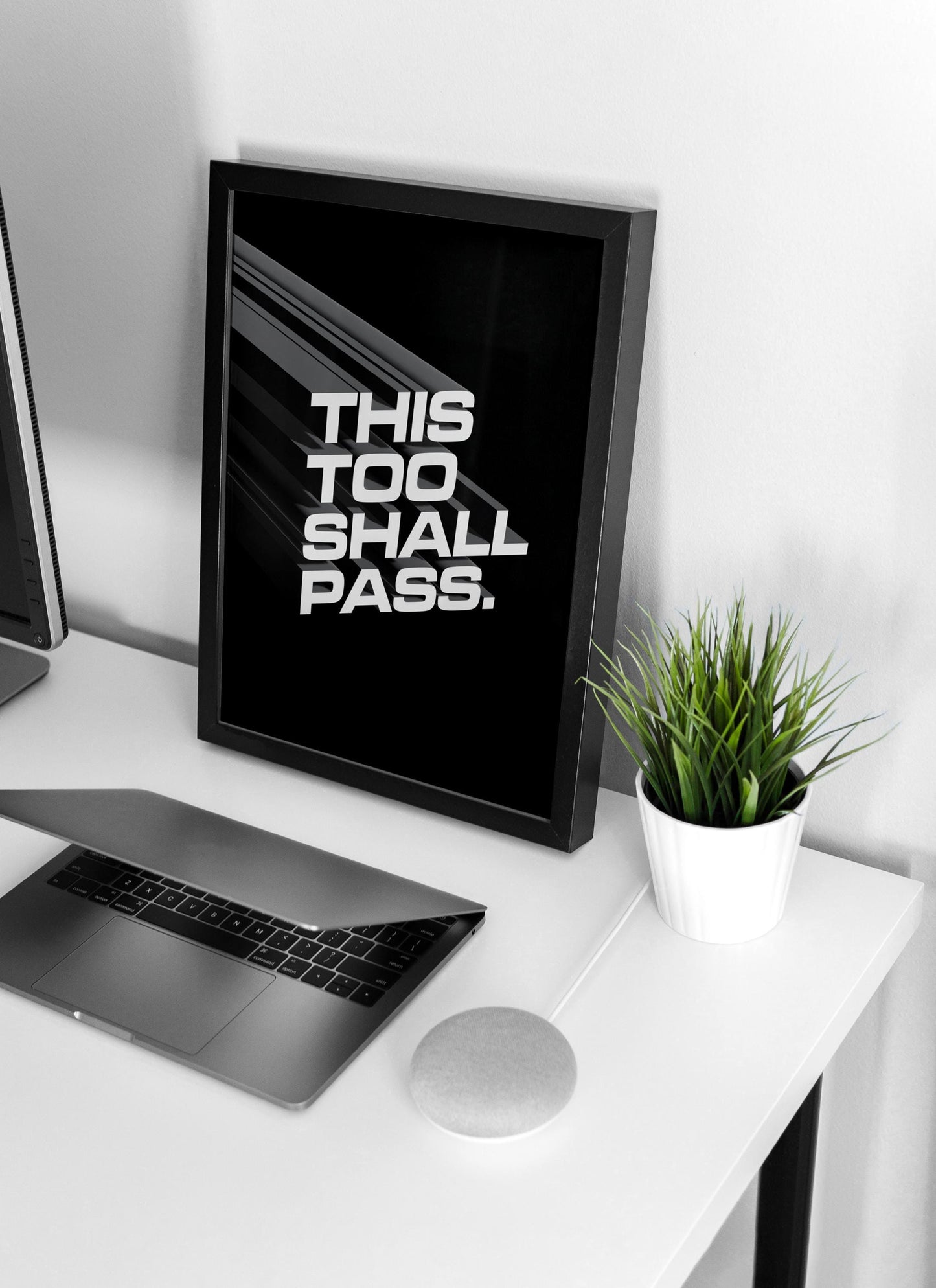 This Too Shall Pass 3D | Motivational Wall Art, Poster Quote, Minimalist, Home Office, Inspirational, Quotes Home Décor, Home Gym, Office