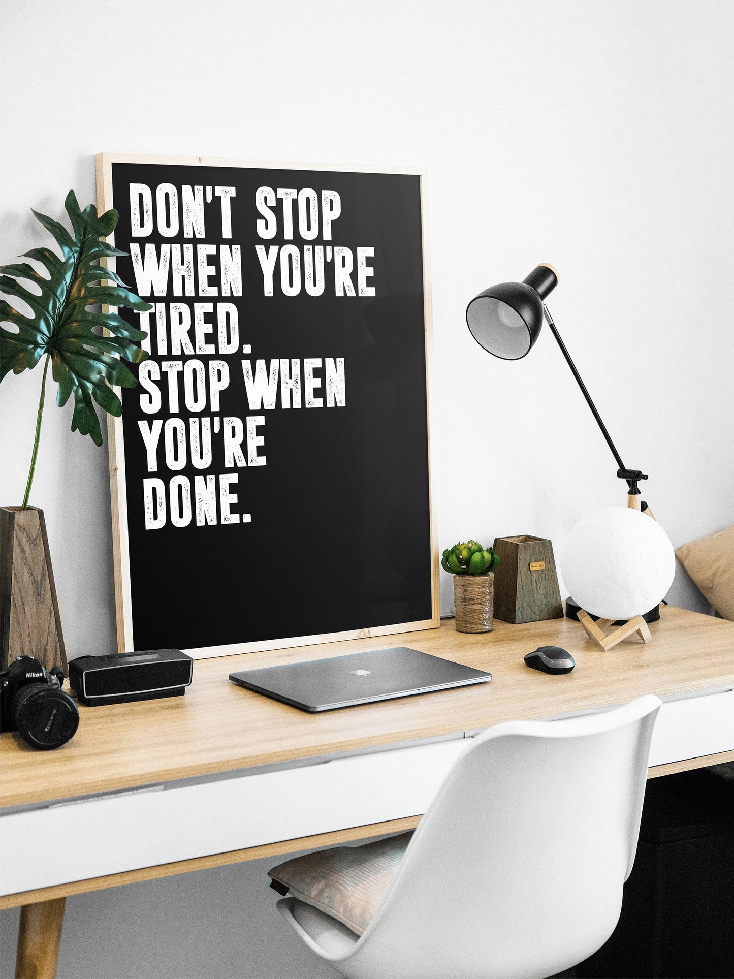 Dont Stop When You're Tired | Motivational Poster, Wall Art Quote, Minimalist, Home Office, Gym Poster, Home Décor, Joe Rogan
