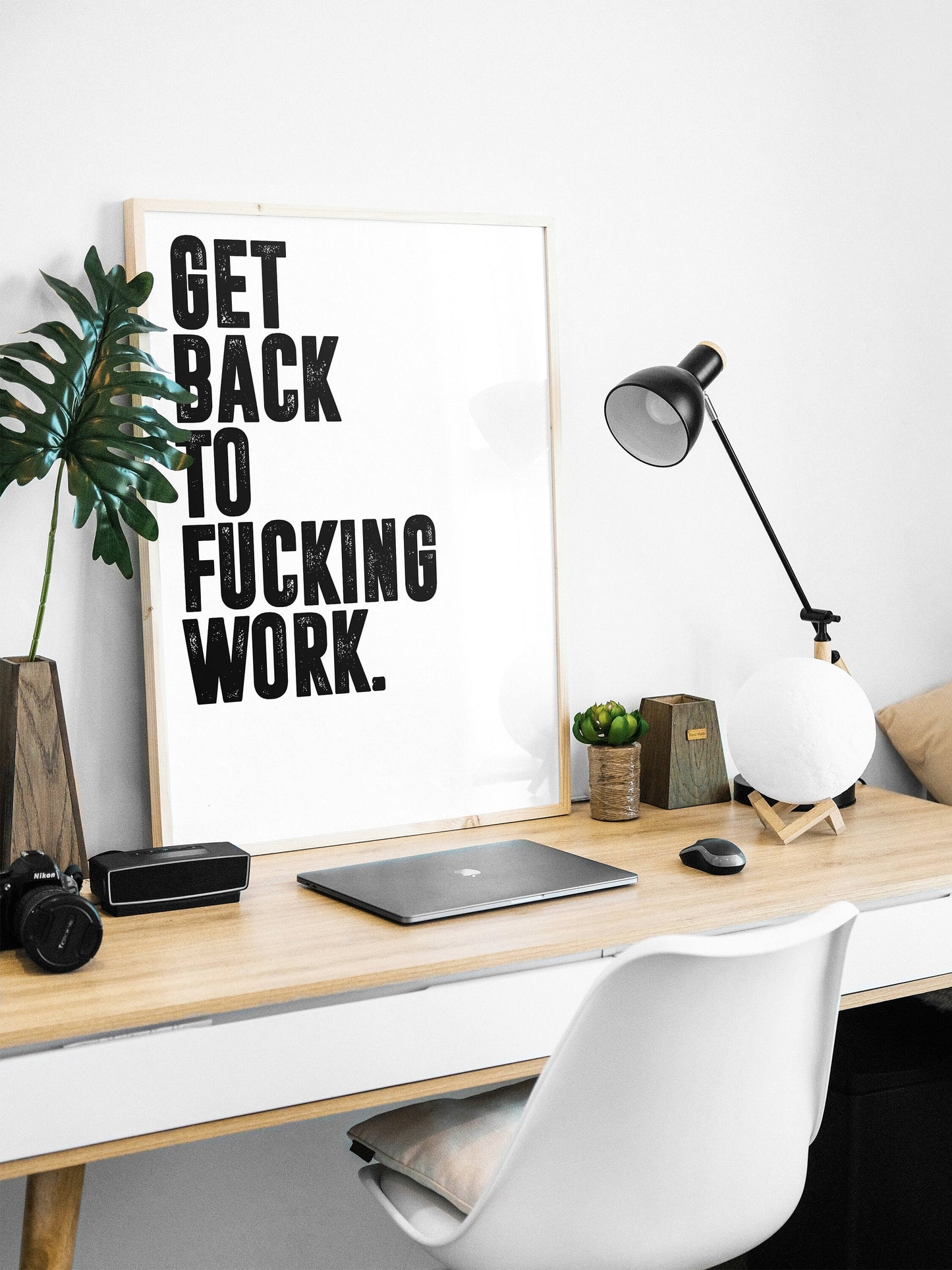 Get Back to Work | Motivational Poster, Wall Art Quote, Minimalist, Home Office, Gym Poster, Home Décor, Rogan, Jocko, Funny Office Poster