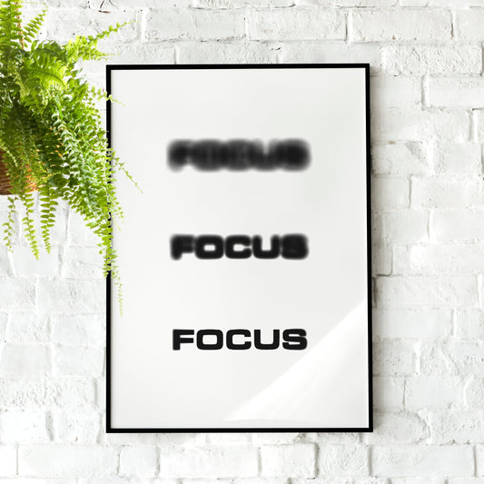Focus | Motivational Poster, Wall Art, Minimalist, Home Office, Gym Poster, Home Décor, Office Art, Inspirational Poster, Motivational Print