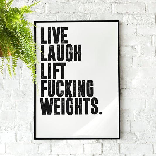 Live Laugh Lift | Home Gym Decor, Gym wall art, Gym Poster, Motivational Wall Art, Workout Poster, Home Décor, Jocko Willink, Funny Poster