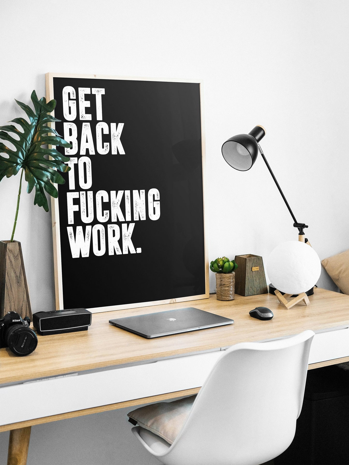 Get Back to Work | Motivational Poster, Wall Art Quote, Minimalist, Home Office, Gym Poster, Home Décor, Rogan, Jocko, Funny Office Poster