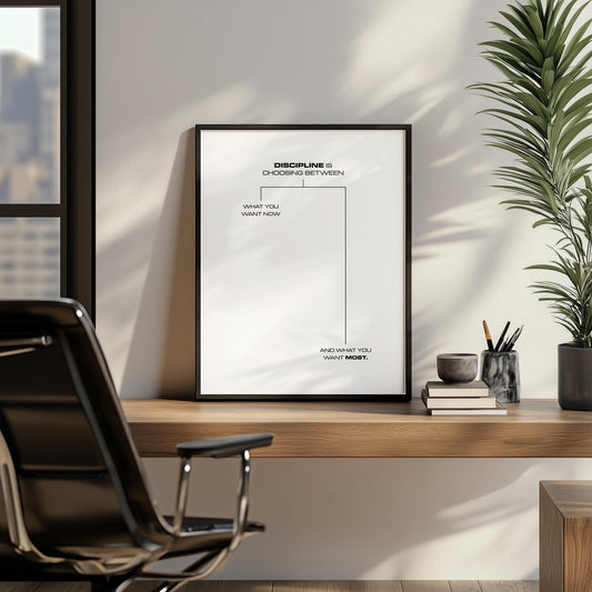 Discipline is Choosing Between | Motivational Poster, Wall Art, Minimalist, Home Office, Gym Poster, Home Décor, Office Art, Jocko Willink