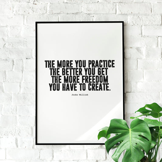 Jocko Willink Freedom | Motivational Poster, Wall Art Quote, Minimalist, Home Office Print, Inspirational Quotes, Home Décor, Quote Prints