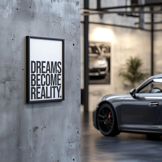 Dreams Become Reality | Motivational Poster, Wall Art, Discipline, Home Office, Gym Poster, Inspirational, Office Art, Success Quote