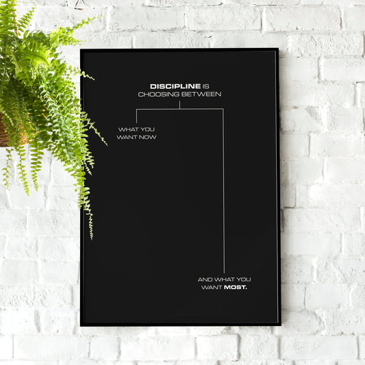 Discipline is Choosing Between | Motivational Poster, Wall Art, Minimalist, Home Office, Gym Poster, Home Décor, Office Art, Jocko Willink