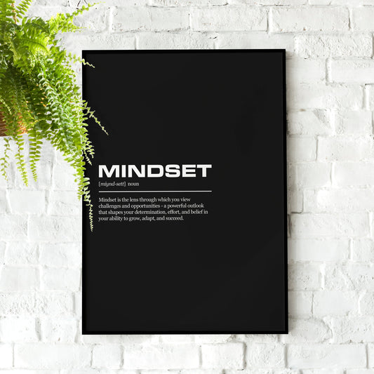 Mindset Definition Inspirational Office Poster Wall Art Print | Inspirational Quotes | Motivational Prints | Motivational Wall Decor