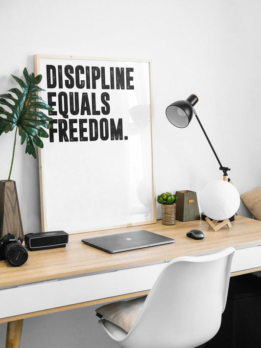 Jocko Willink Discipline Equals Freedom | Motivational Poster, Wall Art Quote, Minimalist, Home Office Print Inspirational Quotes Home Décor